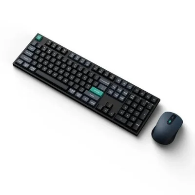 Keychron B36 Keyboard and BM25 Mouse Wireless Combo 100%, Black Green - Arabic Layout